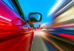 car on the road with motion blur background